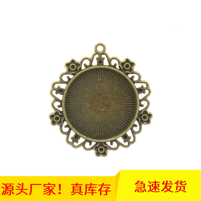 44mm Flower Cabochon Tray Pendant Base for 30mm Cabochon