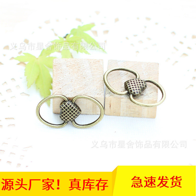 25x13mm Alloy Double Heart Connector Charm