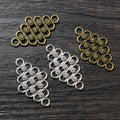 Alloy Double Loop Vintage Flower Pendant Connector For DIY Necklace Bracelet Charms 29x17mm view 4