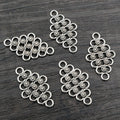 Alloy Double Loop Vintage Flower Pendant Connector For DIY Necklace Bracelet Charms 29x17mm view 3
