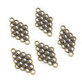 Alloy Double Loop Vintage Flower Pendant Connector For DIY Necklace Bracelet Charms 29x17mm view 2