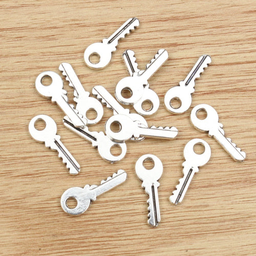19x7mm Alloy Small Key Pendant Charm DIY Necklace Bracelet Jewelry Accessories 0.7g