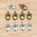 18x11mm Alloy Heart Flower Pendant DIY Jewelry Charm For Necklace Bracelet Accessories 1g view 4