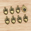 18x11mm Alloy Heart Flower Pendant DIY Jewelry Charm For Necklace Bracelet Accessories 1g view 3