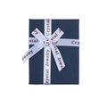 Navy Jewelry Presentation Box With White Ribbon Bow view 5