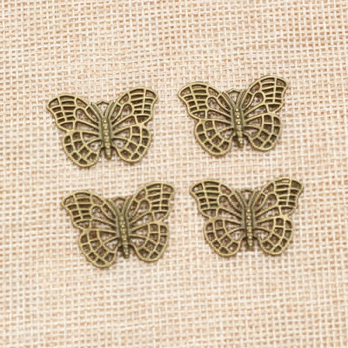 Antique Bronze Alloy Butterfly Pendant 26x18mm 1.5g For DIY Necklace Bracelet Charms