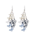 Blue White Hollow Butterfly Tassel Drop Earrings Korean Vacation Style Metal Geometric Jewelry view 5