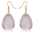 Gold Tone Teardrop Crystal Cluster Drop Earrings in Seven Colors view 6