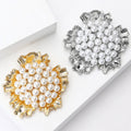 Alloy Pearl Flower Brooch For Suits Coats And Dresses view 3
