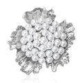 Alloy Pearl Flower Brooch For Suits Coats And Dresses view 2