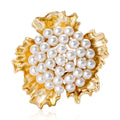 Alloy Pearl Flower Brooch For Suits Coats And Dresses view 1