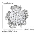 Alloy Pearl Flower Brooch For Suits Coats And Dresses view 5