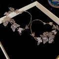 Alloy Rhinestone Butterfly Heart Hoop Earrings With Letter Charm European Style Light Luxury Jewelry view 4