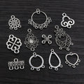 Antique Silver Alloy Vintage Pattern Multi Dangle Pendant Connector For DIY Necklace Bracelet view 3