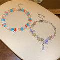 Colorful Crystal Zircon Butterfly Bangle For Women, Sweet Enamel Animal Charm Jewelry view 2