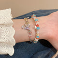 Colorful Crystal Zircon Butterfly Bangle For Women, Sweet Enamel Animal Charm Jewelry view 1