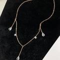 Starry Sparkle Copper Zircon Teardrop Tassel Sweater Necklace For Women view 4