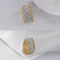 Two Tone Hollow Metal Zircon Ring For Women Light Luxury Banquet Dress Jewelry view 3