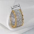 Two Tone Hollow Metal Zircon Ring For Women Light Luxury Banquet Dress Jewelry view 4