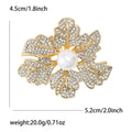 Alloy Pearl Leaf Flower Brooch Pin For Women'S Clothing Gifts view 5