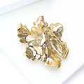 Alloy Pearl Leaf Flower Brooch Pin For Women'S Clothing Gifts view 4