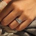 Elegant Women's Geometric Couple Ring Set For Wedding Engagement Light Luxury Jewelry view 3