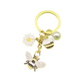 Metal Pearl Daisy Honeybee Keychain For Bag Charm view 5