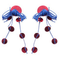 Round Shell Tassel Drop Earrings With Silver Needle Wax Cord Geometric Vacation Style view 5
