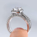 Square Geometric Ring Three Piece Set For Women, Light Luxury Wedding Jewelry Accessories view 2