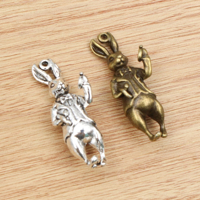 37x14mm Alloy 3D Rabbit Pendant Charm For DIY Necklace Bracelet Jewelry Accessories