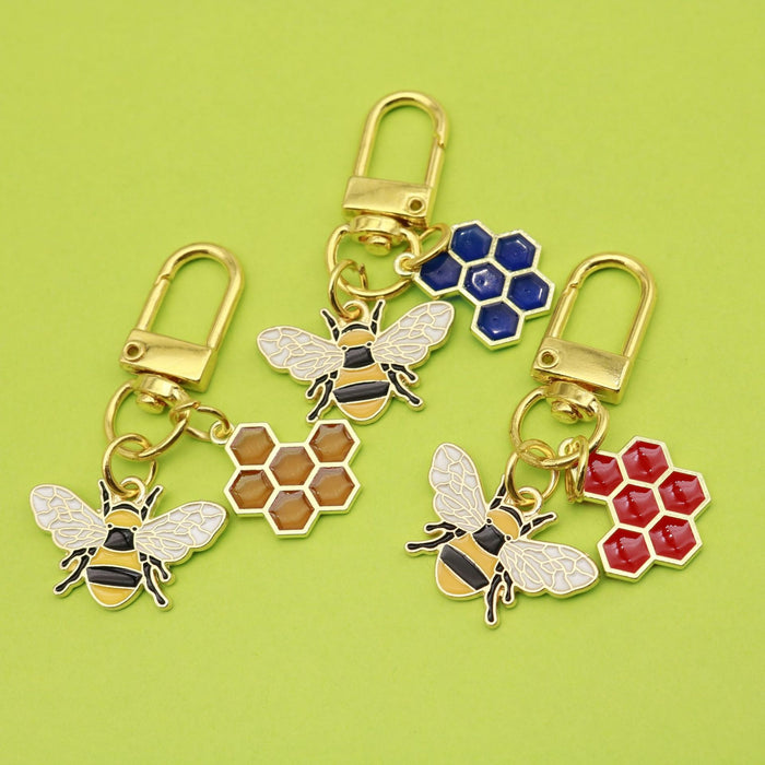 Metal Bee Honeycomb Keychain Car Key Ring Party Gift