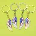 Zinc Alloy American Flag Wing Keychain Patriotic Car Gift view 1