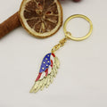Zinc Alloy American Flag Wing Keychain Patriotic Car Gift view 6