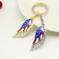 Zinc Alloy American Flag Wing Keychain Patriotic Car Gift view 3