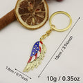 Zinc Alloy American Flag Wing Keychain Patriotic Car Gift view 2