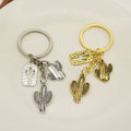 Antique Silver Cactus Keychain Hollow Backpack Charm Gift view 4