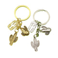 Antique Silver Cactus Keychain Hollow Backpack Charm Gift view 5