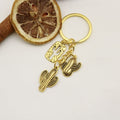 Antique Silver Cactus Keychain Hollow Backpack Charm Gift view 6
