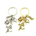 Antique Silver Western Cowboy Hat Boot Keychain Backpack Charm view 5