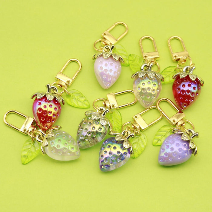 Metal Sweet Strawberry Fruit Keychain For Bag Charm Gift