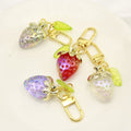 Metal Sweet Strawberry Fruit Keychain For Bag Charm Gift view 3