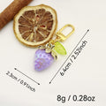 Metal Sweet Strawberry Fruit Keychain For Bag Charm Gift view 2