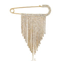 Alloy Rhinestone Tassel Brooch Pin For Anti Exposure Decoration view 1