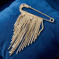 Alloy Rhinestone Tassel Brooch Pin For Anti Exposure Decoration view 4