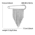 Alloy Rhinestone Tassel Brooch Pin For Anti Exposure Decoration view 6