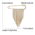 Alloy Rhinestone Tassel Brooch Pin For Anti Exposure Decoration view 5