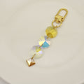 Metal Pearl Gemstone Geometric Chain Keychain Earbud Case Bag Charm view 3