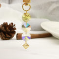 Metal Pearl Gemstone Geometric Chain Keychain Earbud Case Bag Charm view 4