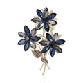 Alloy Rhinestone Flower Bouquet Brooch Pin For Clothing Decoration view 2