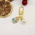 Zinc Alloy Enamel Flower Garden Keychain Vintage Bag Charm view 6